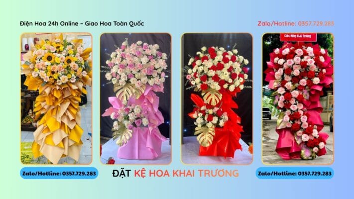 hoa khai trương cà mau