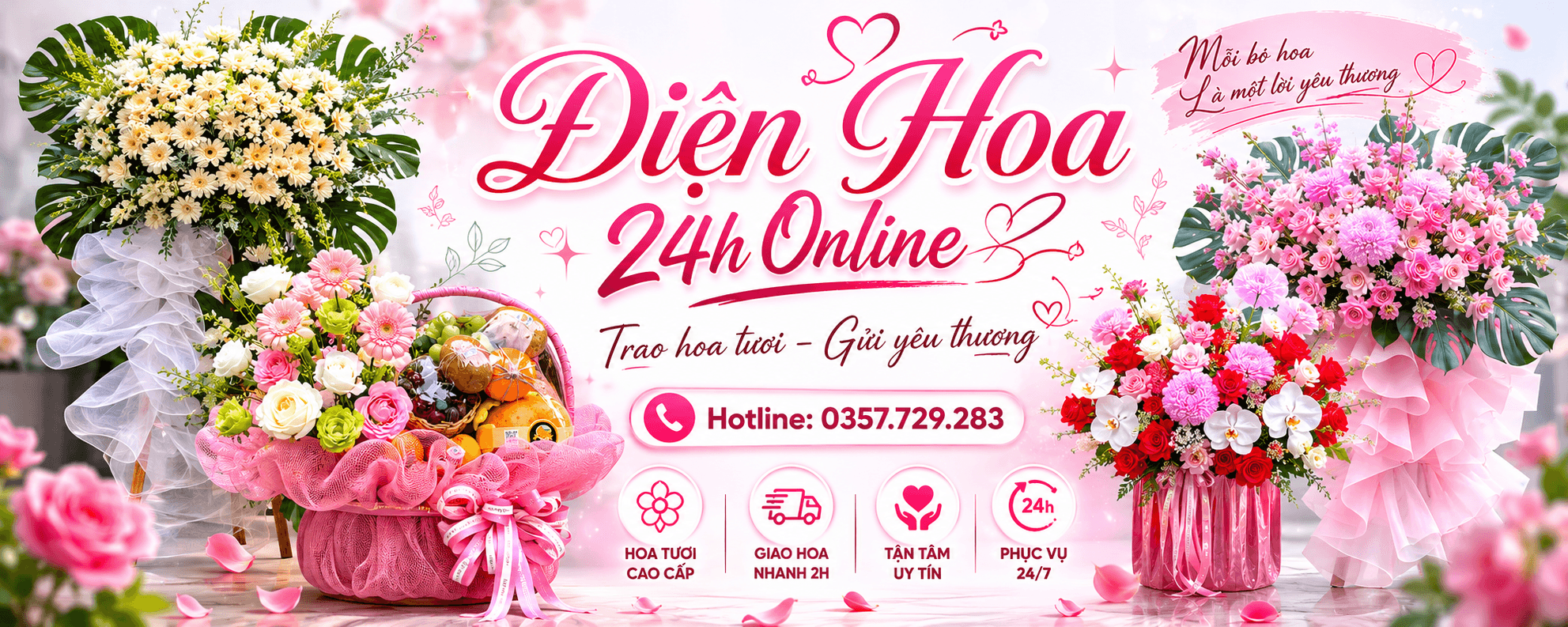Điện Hoa 24h Online – Giao Hoa Toàn Quốc – Hotline: 0357 729 283